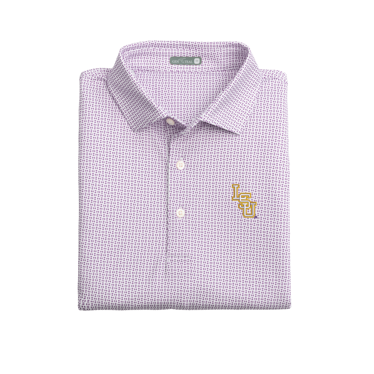 LSU Trellis Print Polo