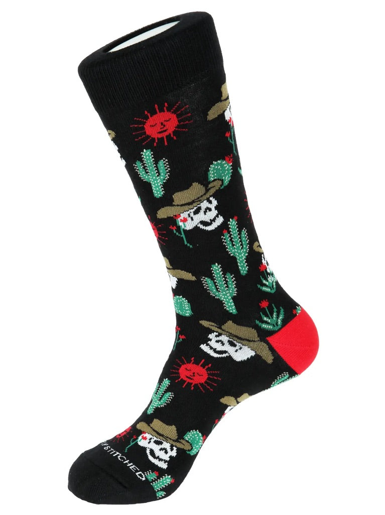 Desert Skull Crew Black Sock