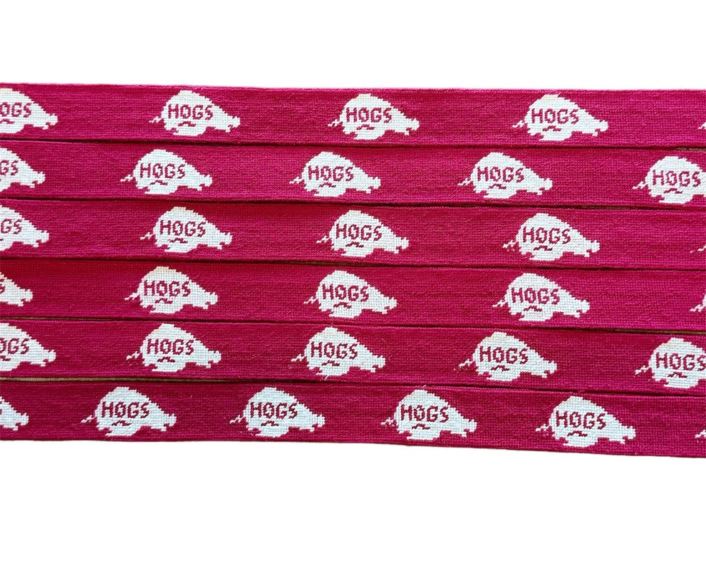 Arkansas Hogs Needlepoint Belt