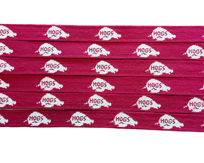 Arkansas Hogs Needlepoint Belt
