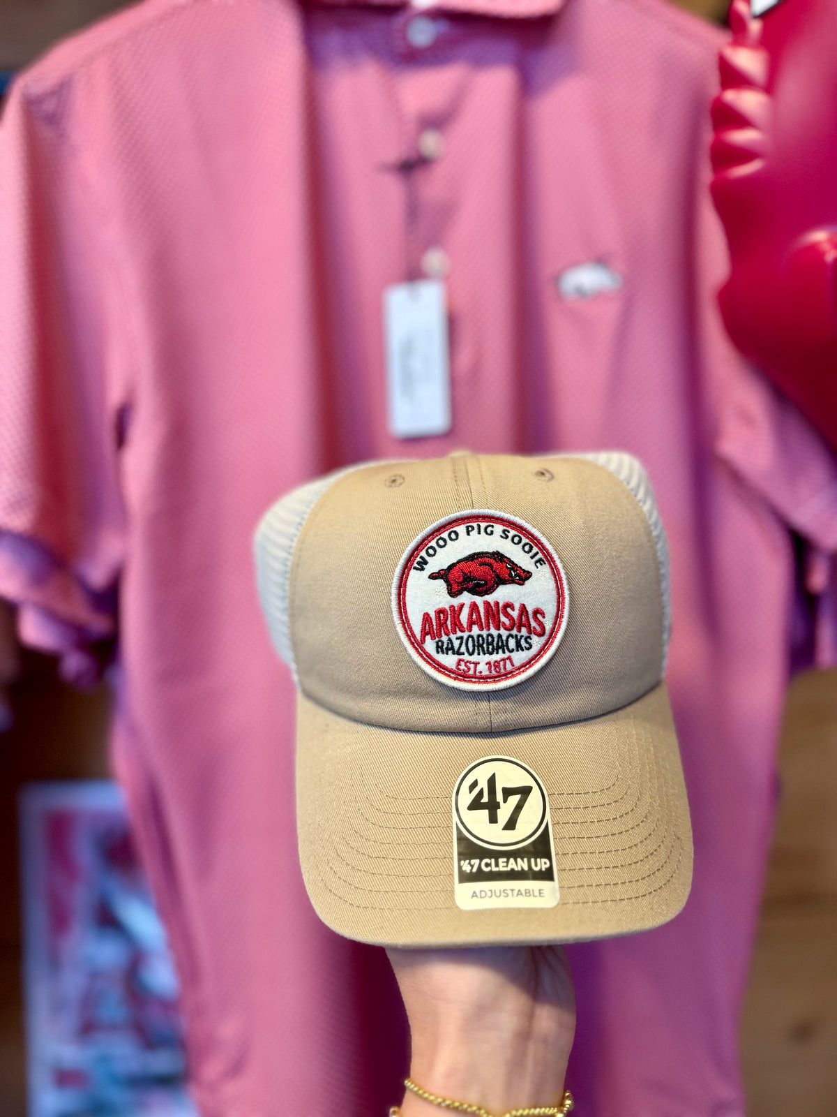Arkansas Razorbacks Khaki Felton 47 Clean Up