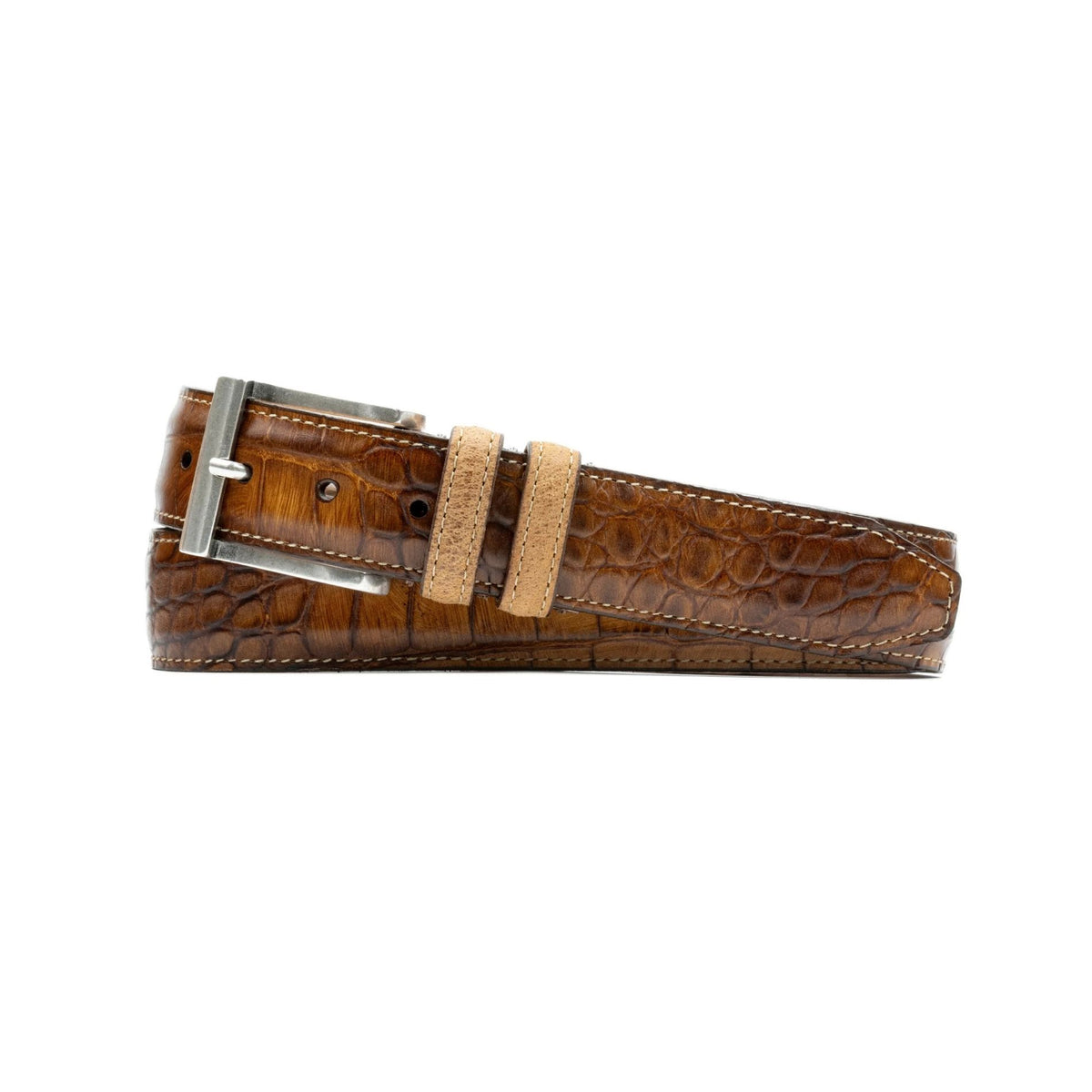 Bill Alligator-Grain Leather Belt