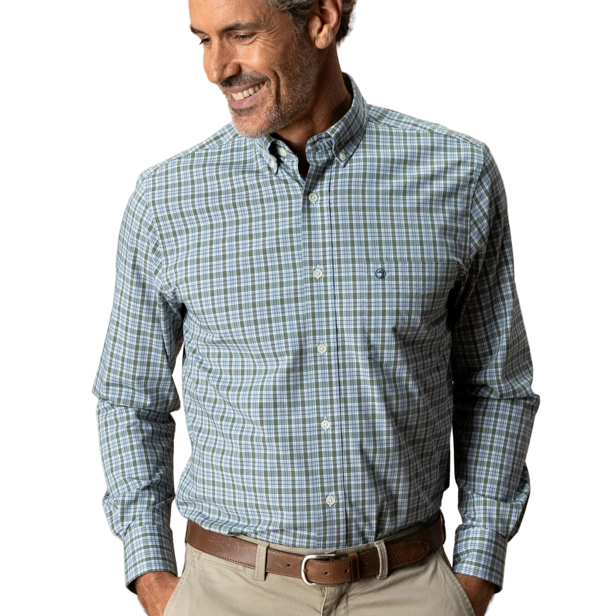 LS Performance Poplin Sport Shirt Denton Plaid