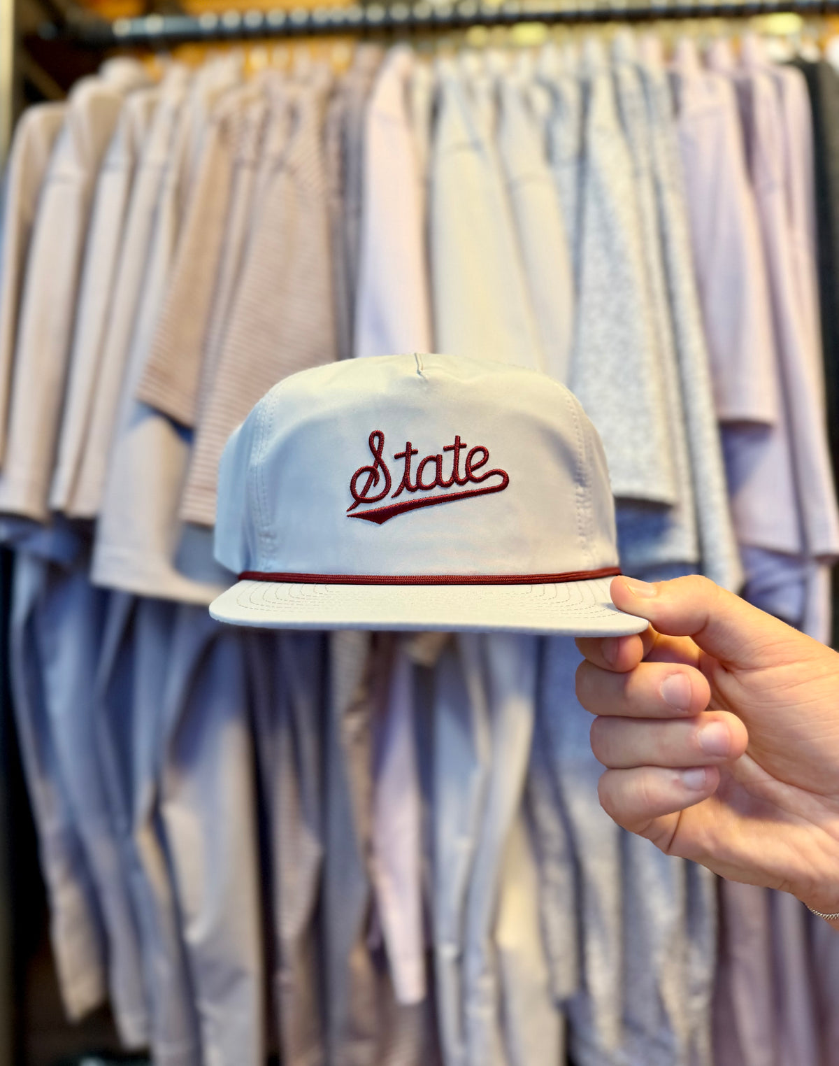 Mississippi State Script Poly Rope Hat (Grey)