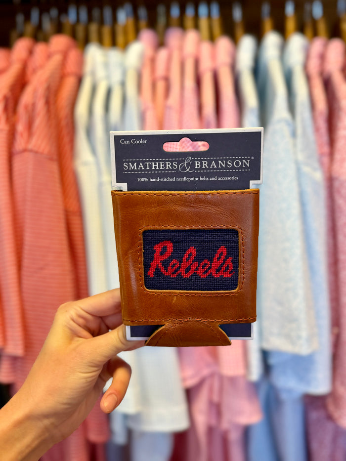 Ole Miss Rebels Script Needlepoint Can Cooler