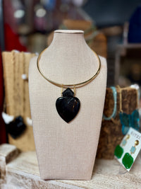 Flaming Stone Heart Collar