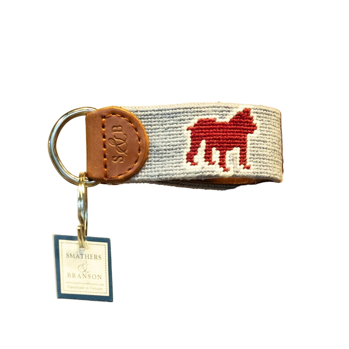 Mississippi State Bulldog Needlepoint Key Fob