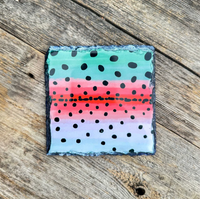 Trout Pattern Slate Coaster Singles