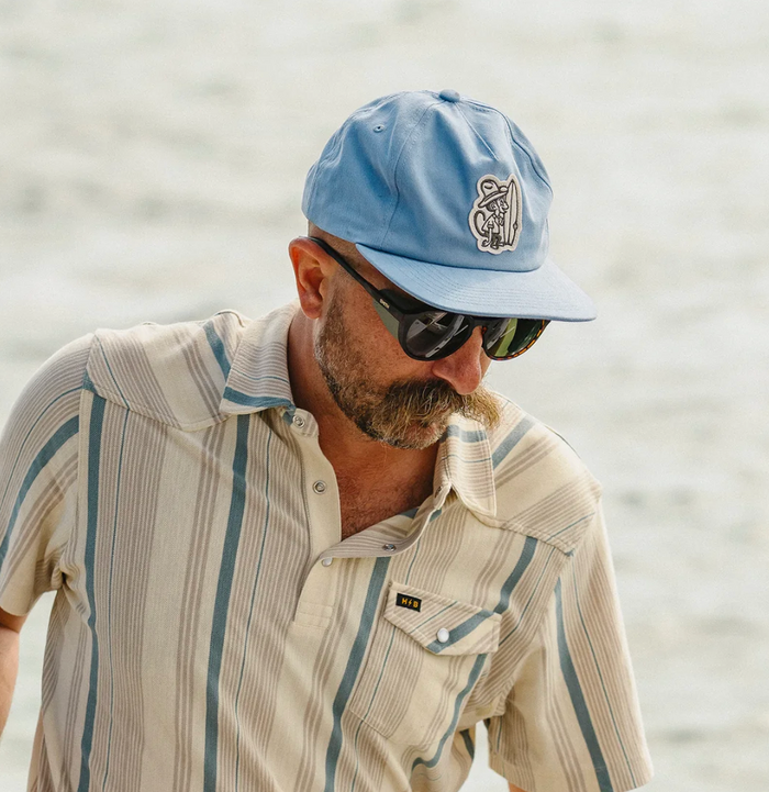 Unstructured Snapback Hats El Monito Surfs - Blue