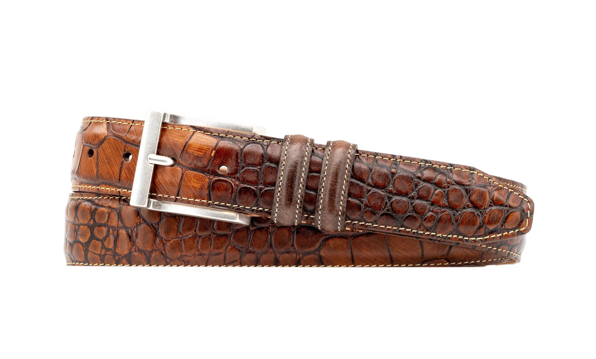 Bill Alligator-Grain Leather Belt