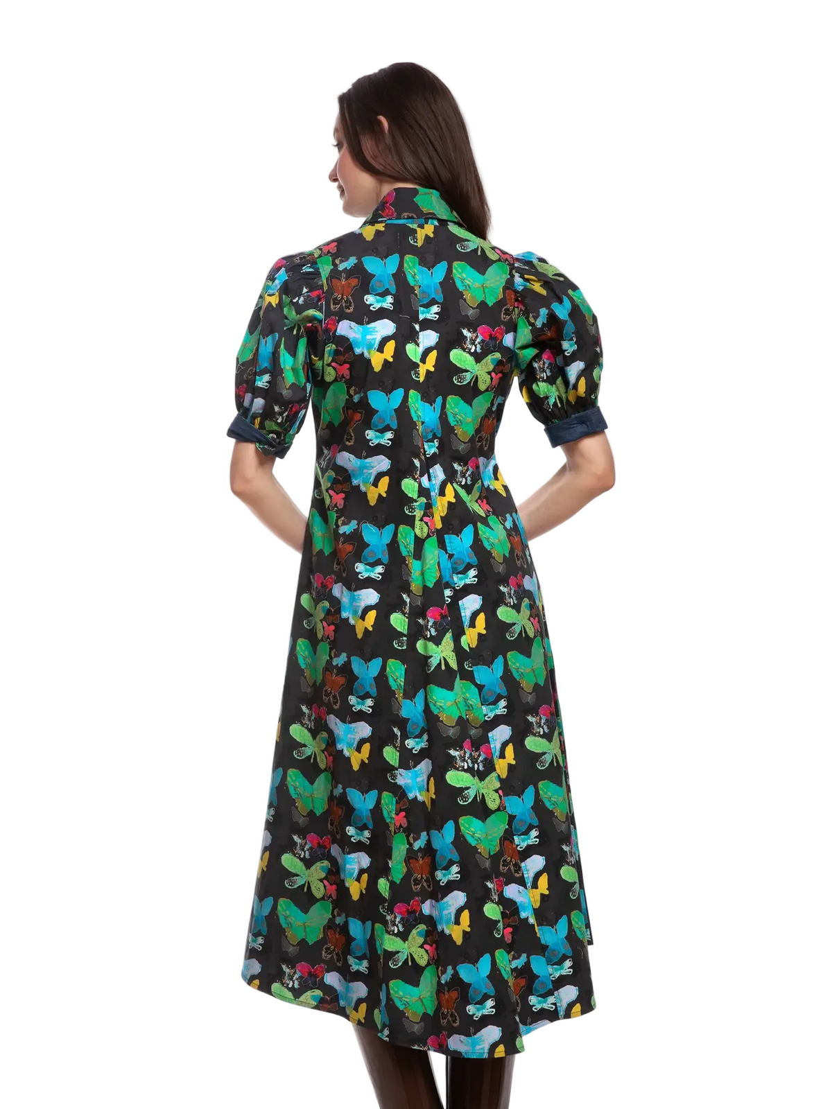 Montauk Dress Black Butterfly Print