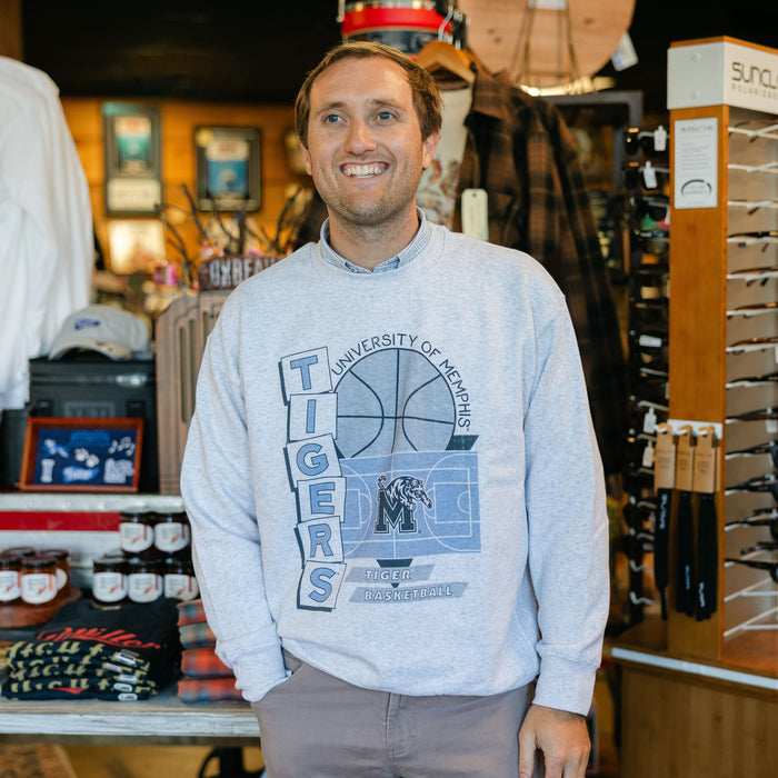 Memphis Tigers Faded Court Crewneck