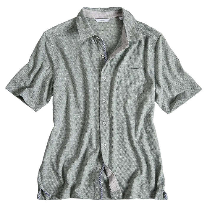 Honeycomb Knit Button Down Shirt