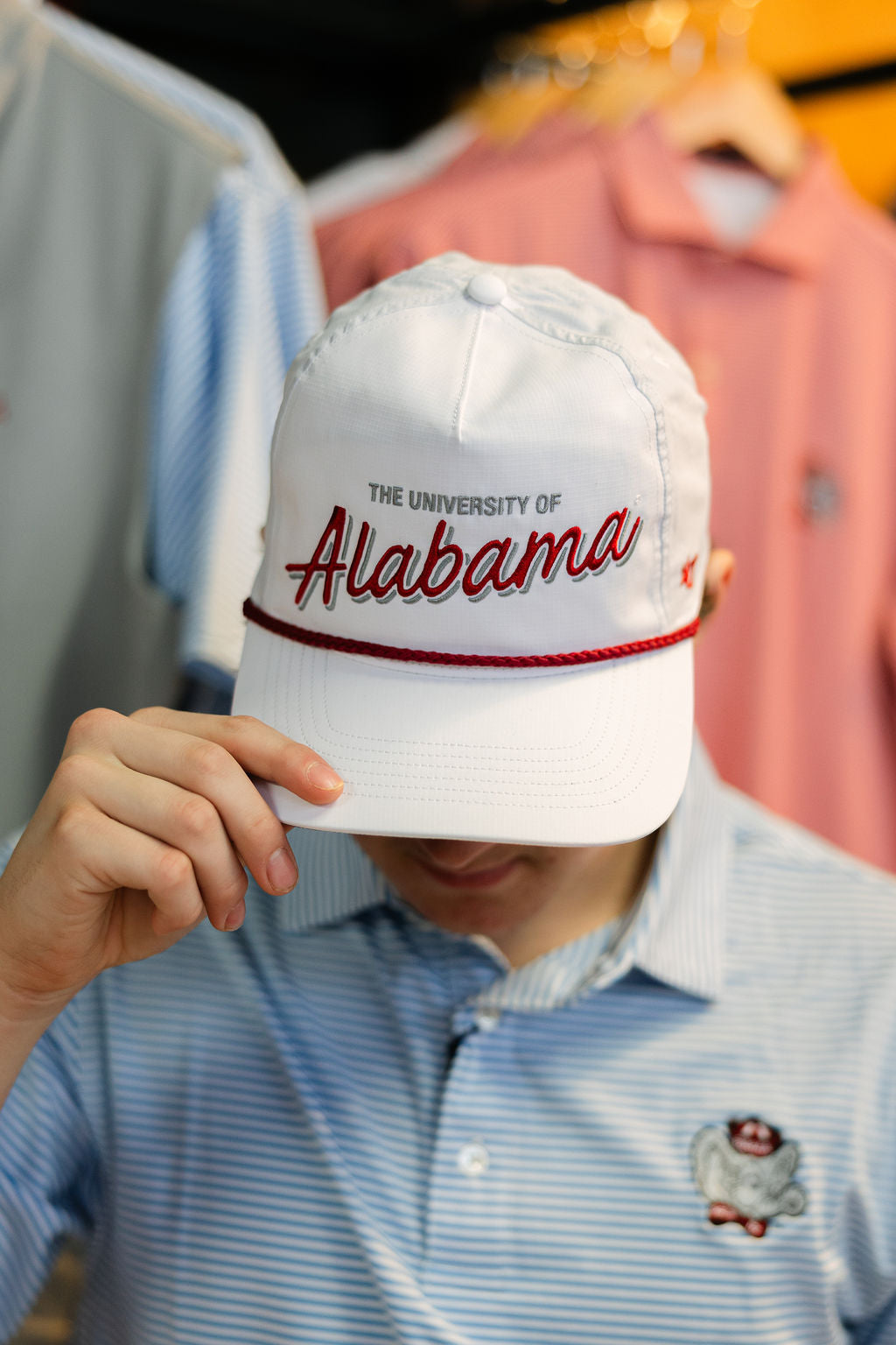 Alabama Crimson Tide Whte BRRR Fairway 47 Hitch