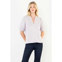 Soft Sueded V-Neck Top Whisper