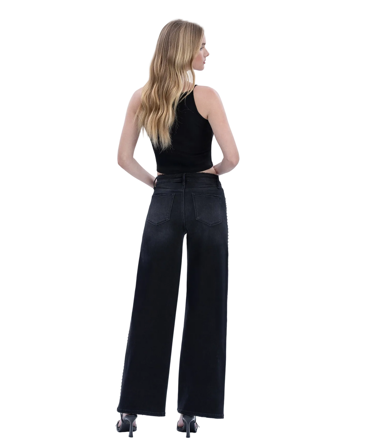 Olivia Black High Rise Studded Jeans