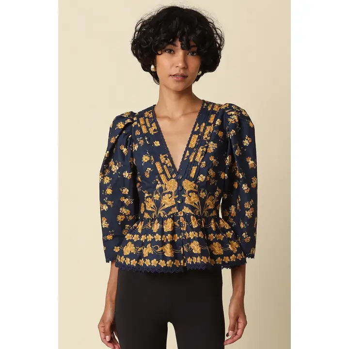 Arya Floral Puff Sleeve Blouse