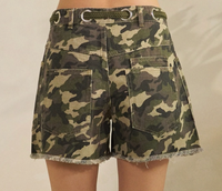 Printed Denim Shorts