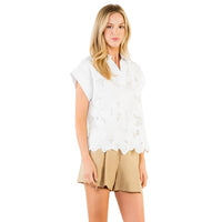 White Eyelet Embroidered Top