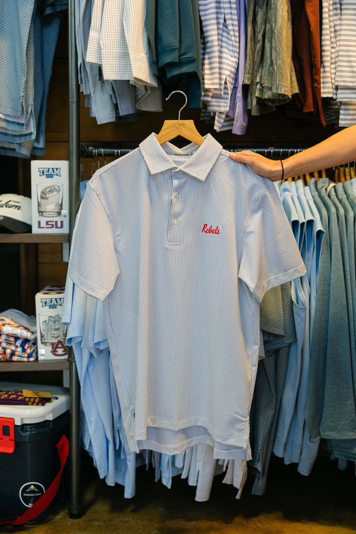 Ole Miss Rebels Script Jacquard Polo