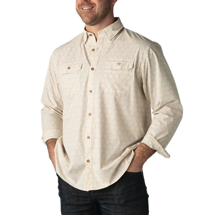 Feather Light Printed LS Button Up