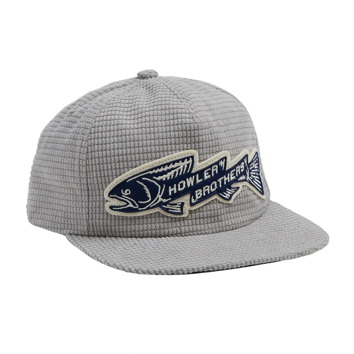 Unstructured Snapback Hat - Trout Bolt : Grey Grid Corduroy