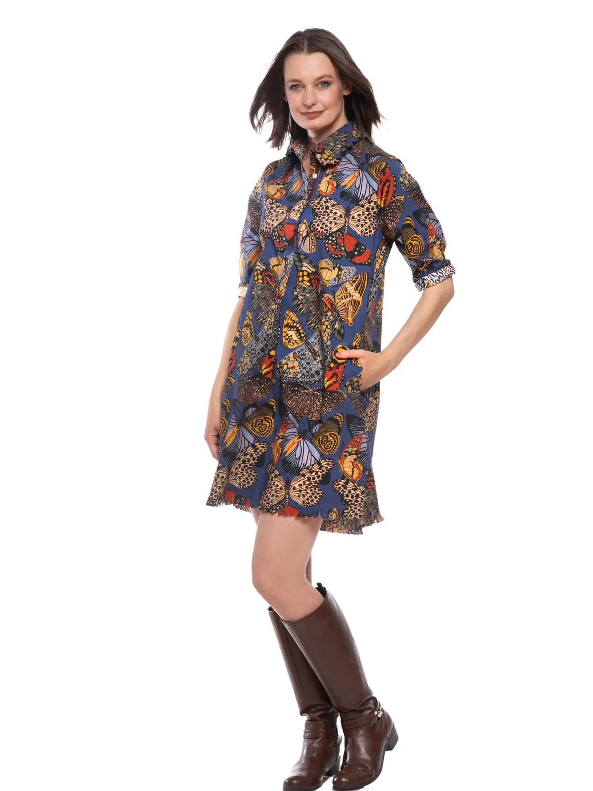 Chatham Blue Butterfly Dress
