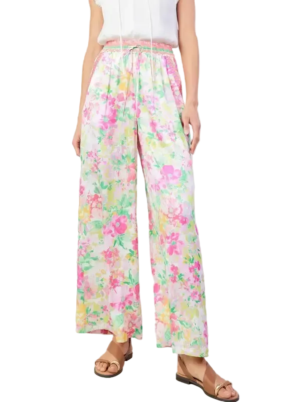 Floral Printed Long Wide Pants