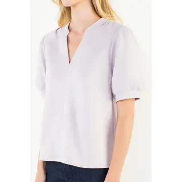 Soft Sueded V-Neck Top Whisper
